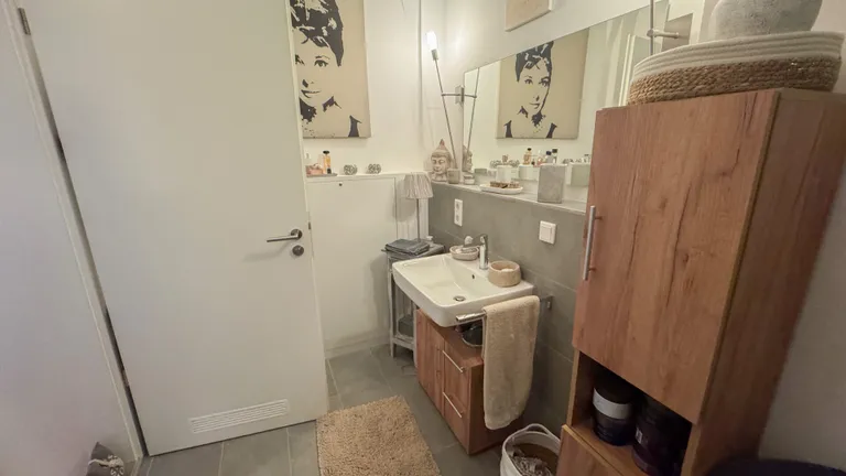 Hochwertiges Duschbad mit historischen Decken