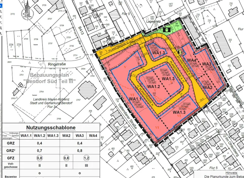 Ausschnitt aus B-Plan
