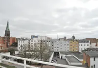 Blick vom Balkon des Leerstandes 5. OG links