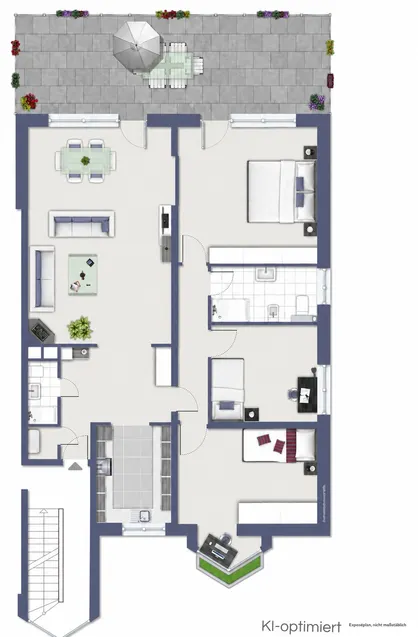 Grundriss 3 Schlafzimmer