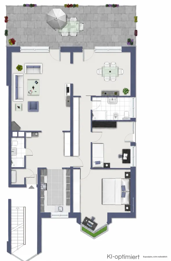 Grundriss 2 Schlafzimmer