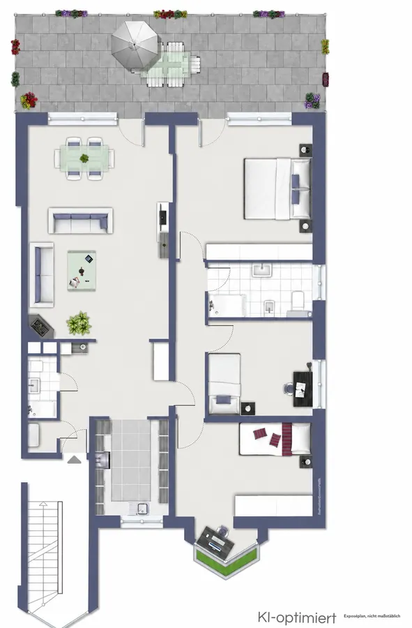 Grundriss 3 Schlafzimmer