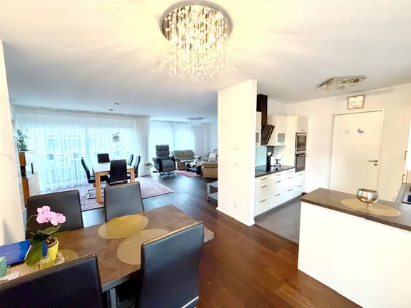 Wohn-/Essbereich mit offener Küche (mit Einbau)