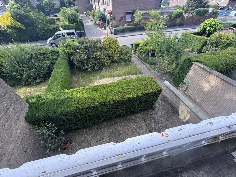 Blick Balkon Gartenanlage 