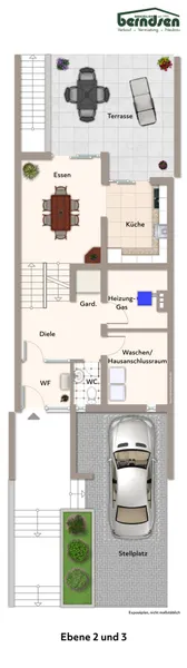 Grundriss: Ebene 2 und 3