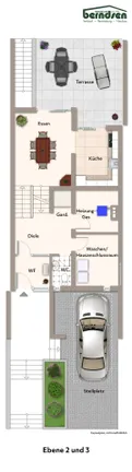 Grundriss: Ebene 2 und 3