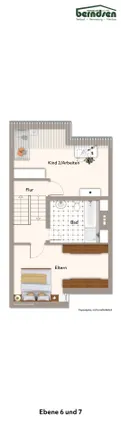 Grundriss: Ebene 6 und 7