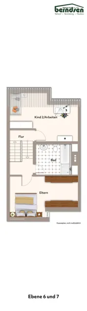 Grundriss: Ebene 6 und 7
