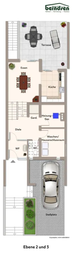 Grundriss: Ebene 2 und 3