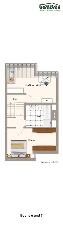 Grundriss: Ebene 6 und 7