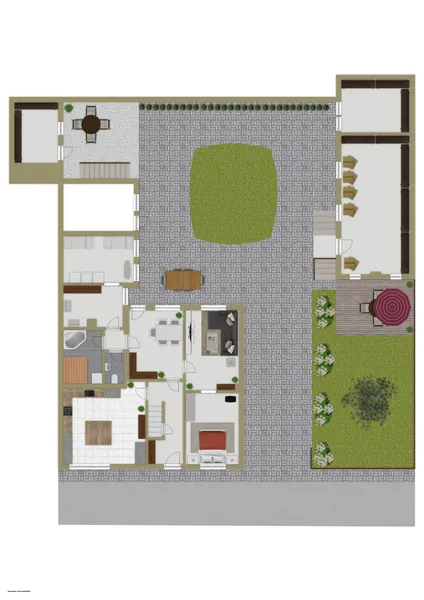 Erdgeschoss und Außenbereich