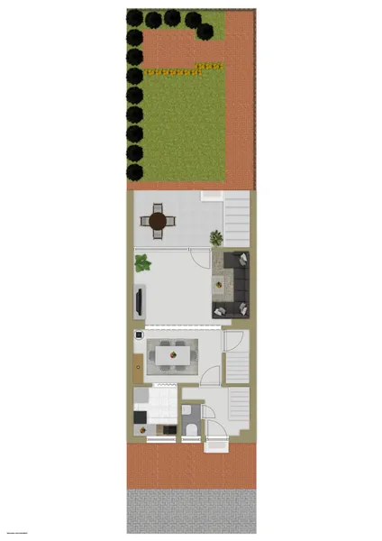 Erdgeschoss und Außenbereich