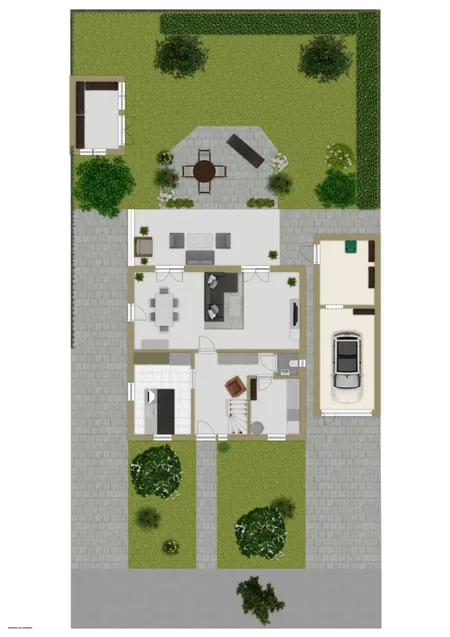 Erdgeschoss und Auenanlage