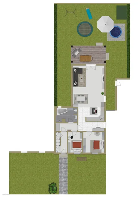 Erdgeschoss und Außenbereich