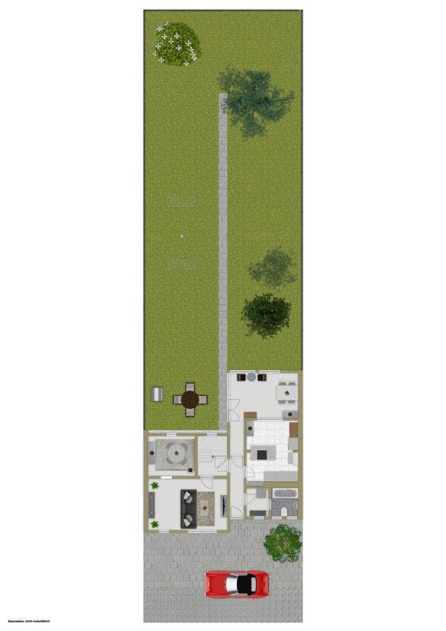 Erdgeschoss und Außenbereich