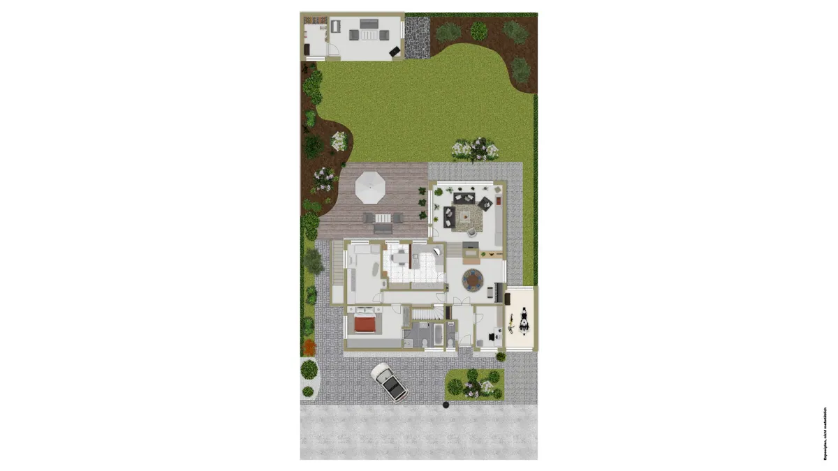 Erdgeschoss und Außenbereich