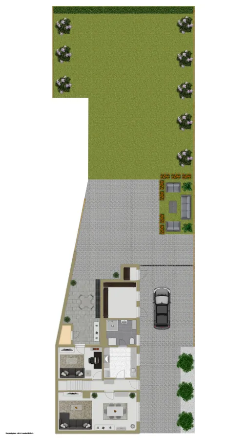 Erdgeschoss und Außenbereich