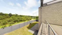 Dachterrasse mit Blick in Garten