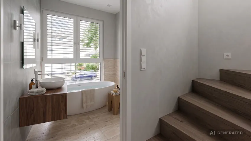 Blick ins Badezimmer KI generiert