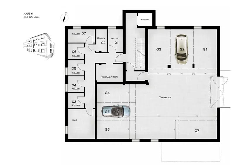 Grundriss Tiefgarage