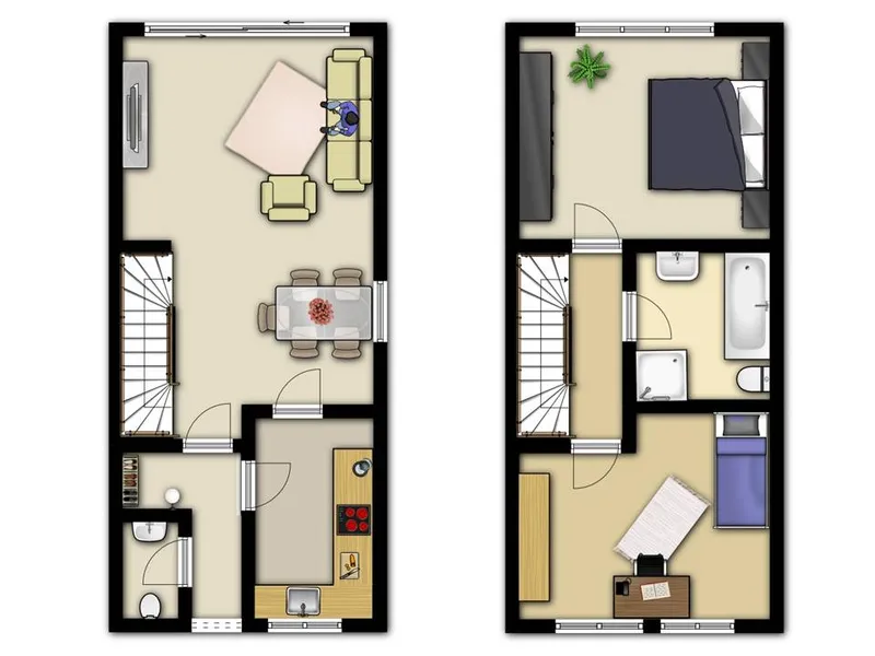 Grundriss Erd- und Obergeschoss