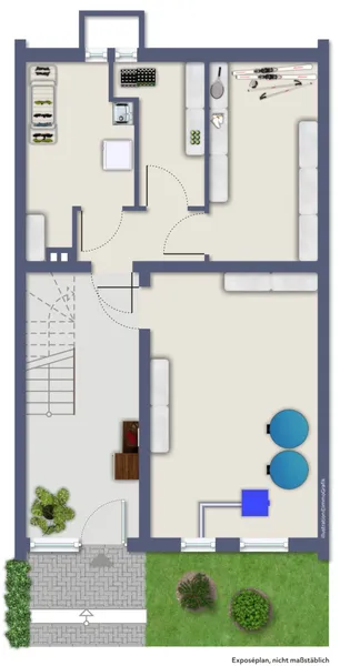 Erdgeschoss mit Nutzflächen