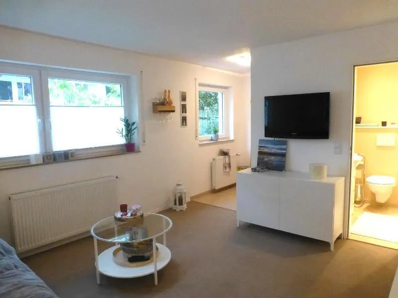 Das Wohn- und Schlafzimmer