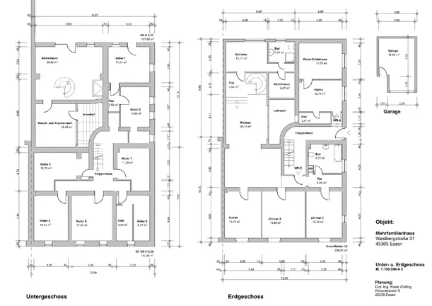 Grundriss Unter- und Erdgeschoss