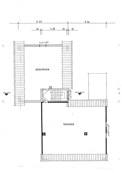Grundriss Dachboden nicht ausgebaut