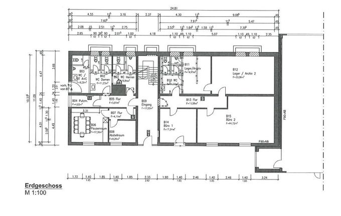 Grundriss EG Bürogebäude