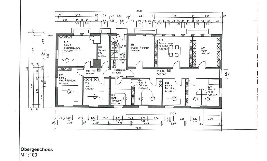 Grundriss OG Bürogebäude