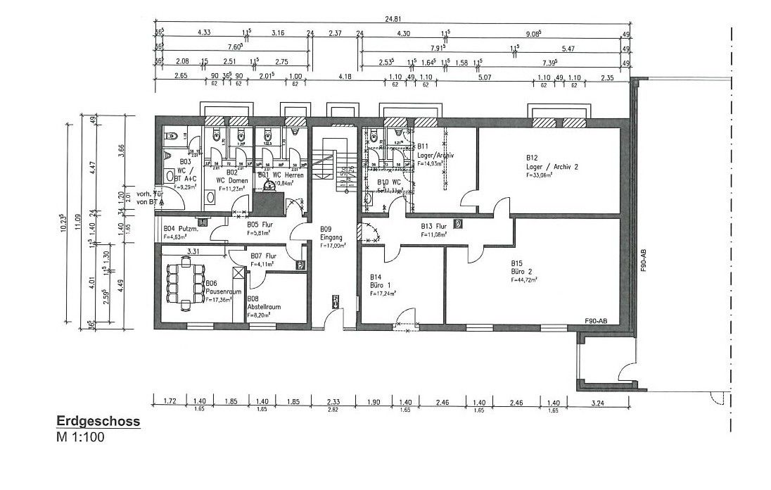 Grundriss EG Bürogebäude