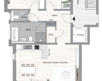 Moderne 3-Zimmerwohnung mit großzügigem Grundriss und geräumiger Loggia in neuem Wohnprojekt