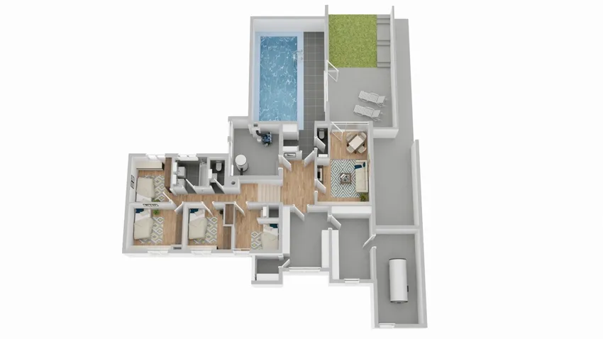 Grundriss Splitlevel und Keller