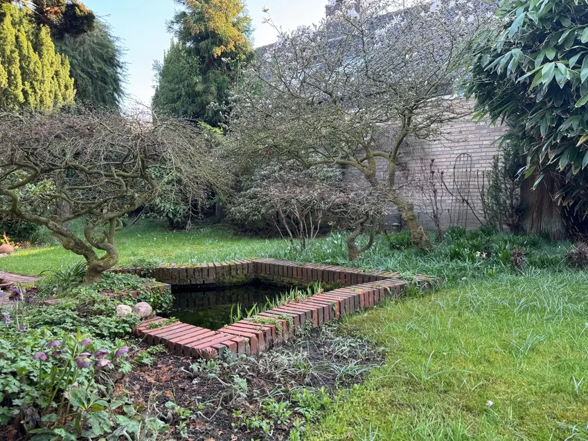 Teich als Blickfang mit interessanter Bepflanzung