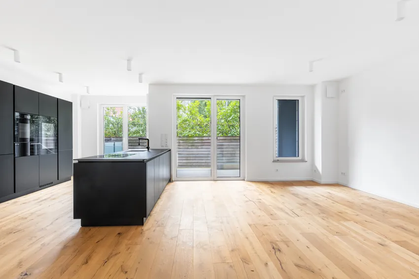 Wohnen mit Blick auf die Terrasse