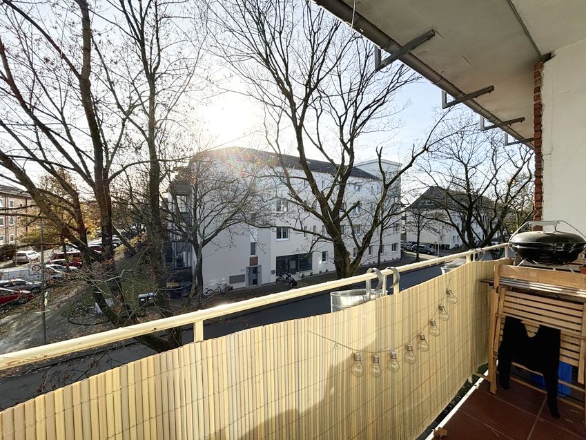 Der große Balkon mit tollem Blick ins Grüne