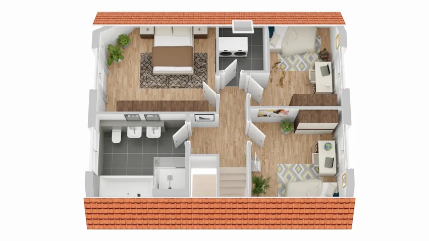Grundriss Haus 1 Obergeschoss