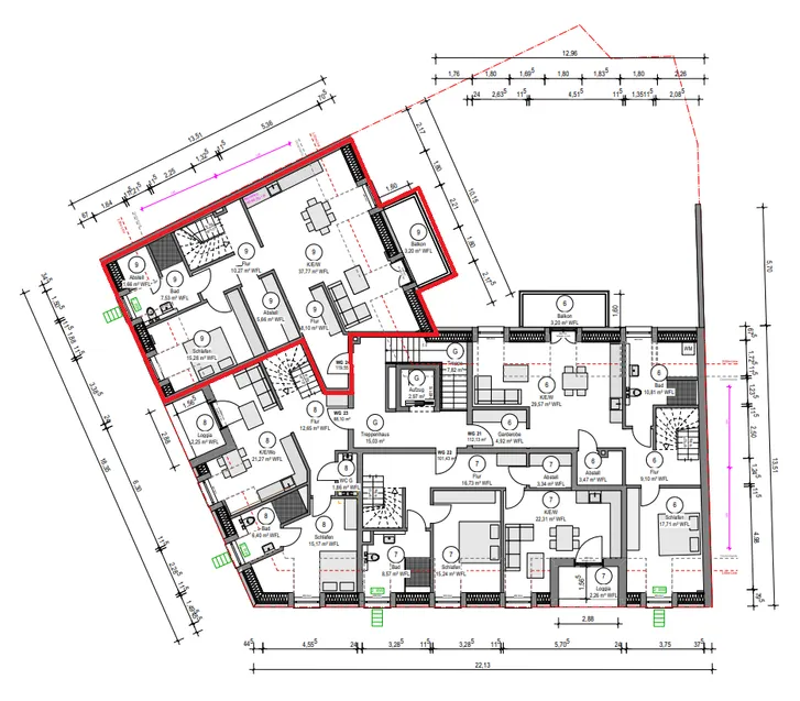 Grundriss untere Etage