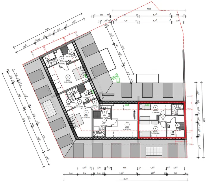 Grundriss obere Etage