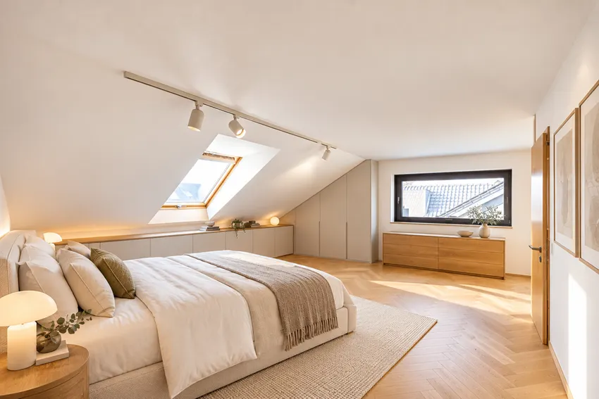Visualisiertes Dachzimmer