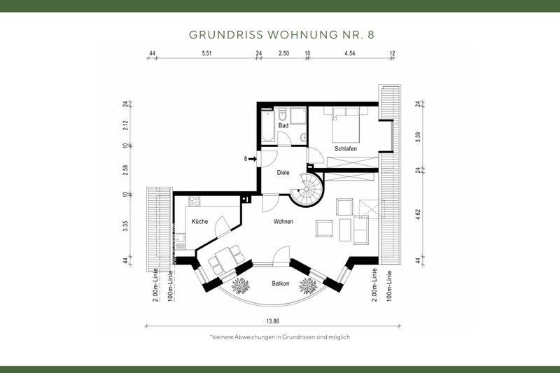 Grundriss Wohnung Nr. 8