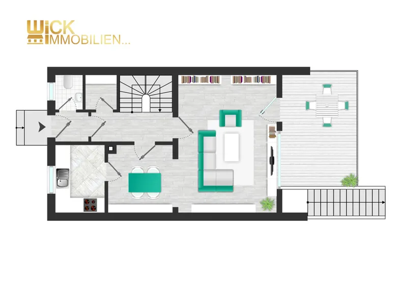 Reihenmittelhaus mit Garten, Balkon, Garage und Keller in Pocking