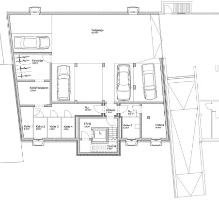 Grundriss Keller-Tiefgarage
