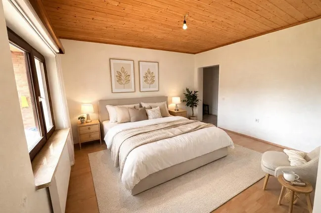 Schlafzimmer - So könnte es aussehen - Bild mit KI erstellt