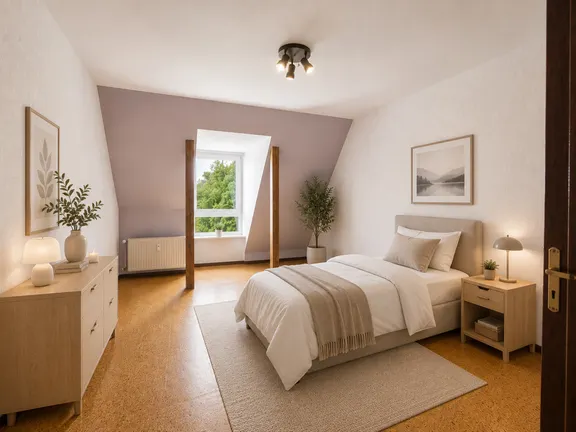 Einrichtungsvorschlag Zimmer I im DG als Gästezimmer - mit KI erstellt