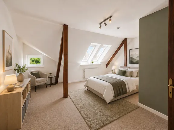 Einrichtungsvorschlag Zimmer II im DG als Gästezimmer - mit KI erstellt