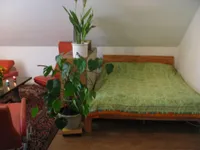 Wohn- Schlafraum mit Blick zum Doppelbett