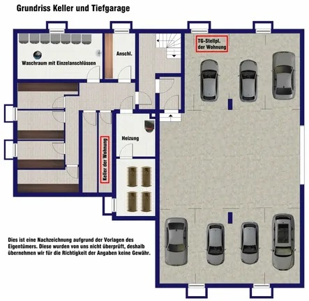 Grundriss Keller und Tiefgarage