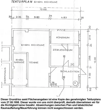 Grundriss ehemalige Scheune-Stallung